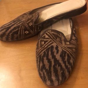 Stubbs & Wootton SLIDES brown animal print